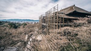 2017年3月初旬の清水寺の工事の現状