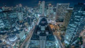 【大阪梅田 夜景】大阪駅前第3ビルの展望ロビーから